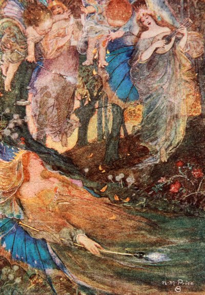 Titania dorme, Sogno di una notte di mezza estate, Atto II Scena 2, illustrazione da 