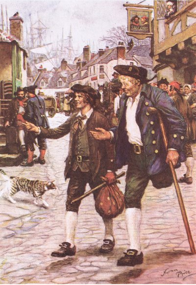 Jim e Long John Silver a Bristol, da L