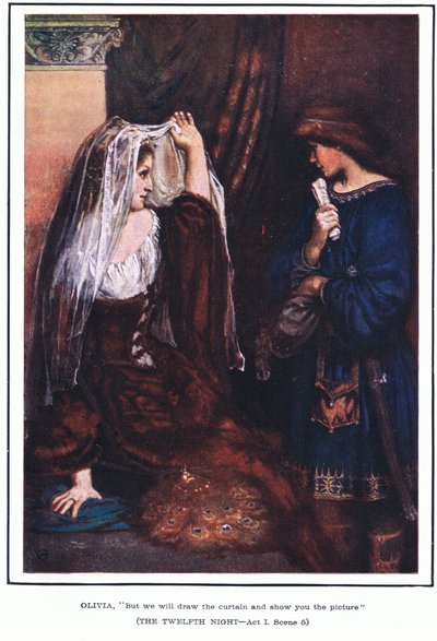 Olivia: "Ma tireremo la tenda e vi mostreremo il quadro" (La dodicesima notte) da Norman Mills Price