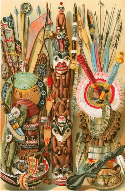 Cultura dei mongoloidi americani: armi e disegni indiani da North American