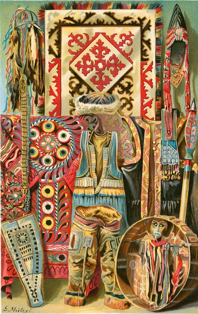 Cultura dei Mongoli: Tessuti e disegni da North American