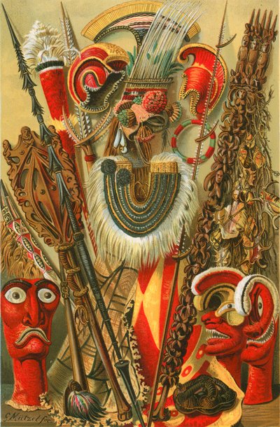 Cultura polinesiana: armi e disegni da North American