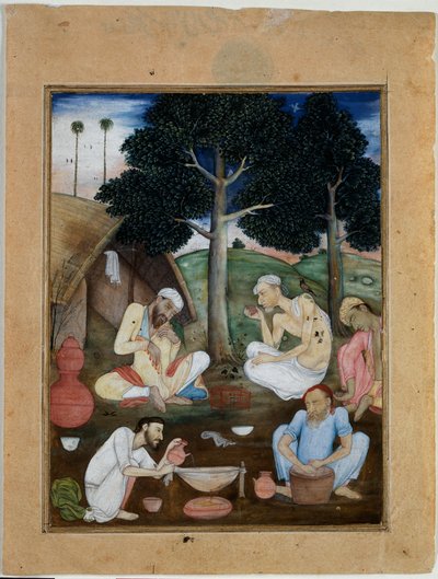 Gruppo di tossicodipendenti di bhang, c. 1600 da North Indian School