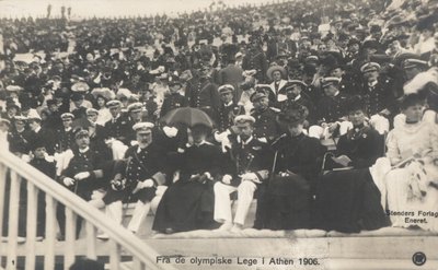 Dignitari che guardano i Giochi Olimpici del 1906, Atene da Norwegian Photographer