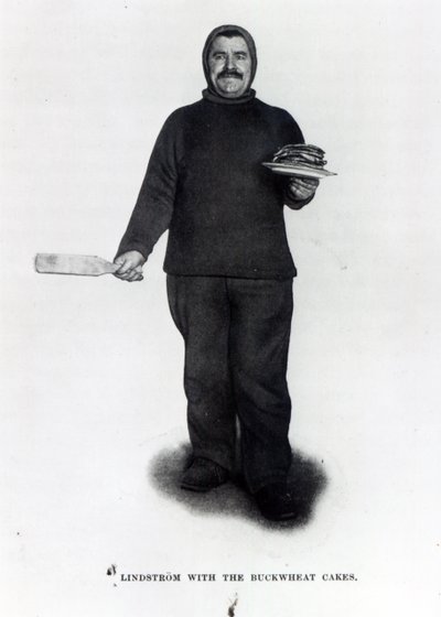 Lindstrom con le frittelle di grano saraceno, da Il Polo Sud di Roald E. Amundsen, c.1910-12 da Norwegian Photographer