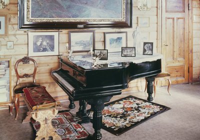 Interno del soggiorno nella casa di Edvard Grieg (1843-1907) da Norwegian School