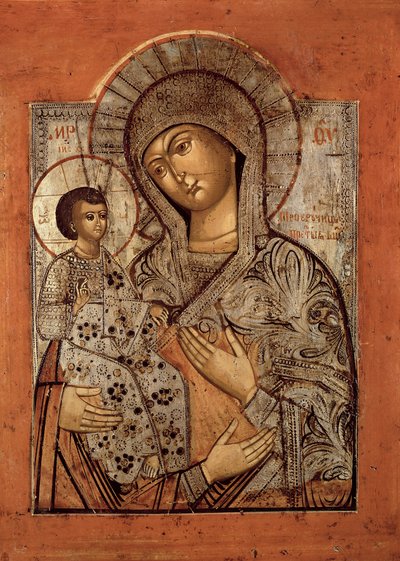 Icona della Beata Vergine con tre mani da Novgorod School