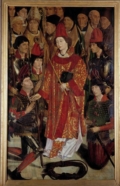 San Vincenzo, patrono di Lisbona Polittico di San Vincenzo di Saragozza circondato da vescovi e cavalieri da Nuno Goncalves or Gonzalvez