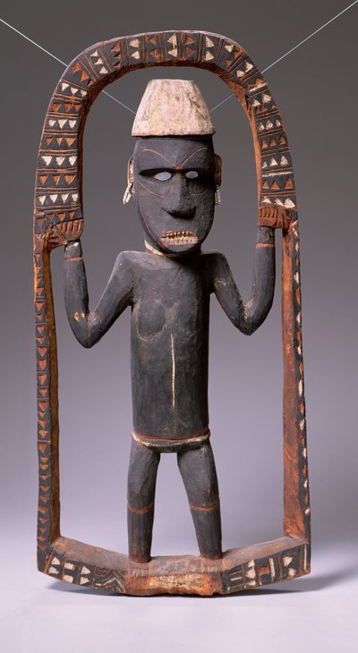 Figura dalla Casa della canoa, Isole Salomone (legno) da Oceanic
