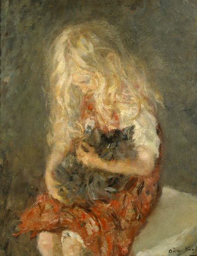 Ragazza con gatto da Oda Krohg
