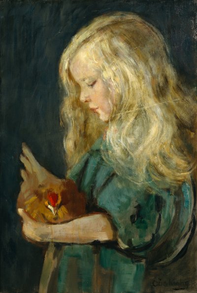 Ragazza con gallina da Oda Krohg