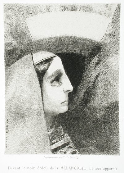 A Edgar Poe (Davanti al nero sole della Malinconia, appare Leonora) da Odilon Redon