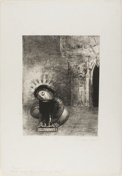 Una lunga crisalide, del colore del sangue, tavola 2 di 6 da Odilon Redon