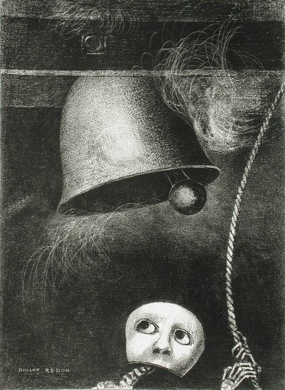 Una maschera suona il rintocco della morte. Serie: Per Edgar Poe da Odilon Redon