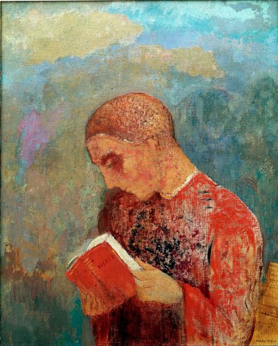 Alsazia o, Monaco che legge da Odilon Redon