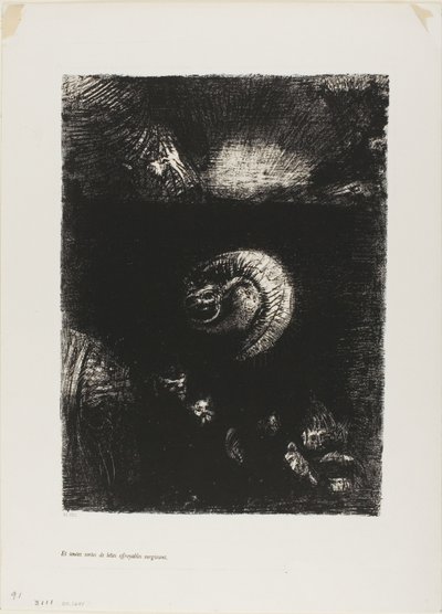 E tutte le creature spaventose sorgono, tavola 8 di 10 da Odilon Redon