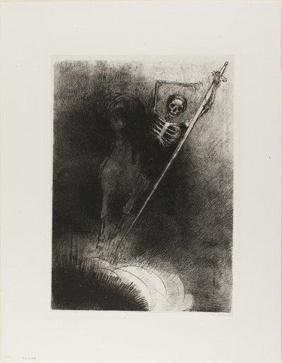 E il suo nome che sedeva su di lui era Morte, tavola 3 di 12 da Odilon Redon