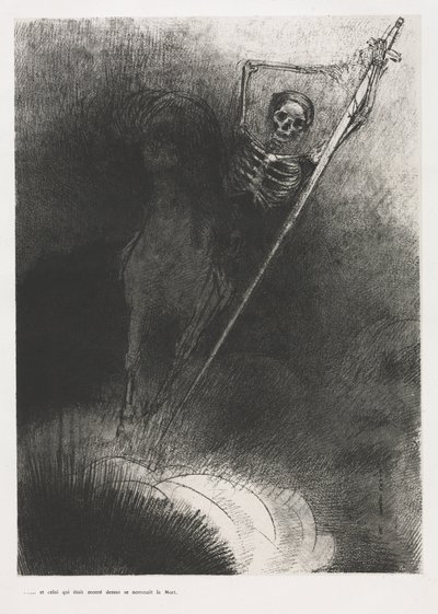 E il Suo Nome che Sedeva su di Lui Era Morte da Odilon Redon