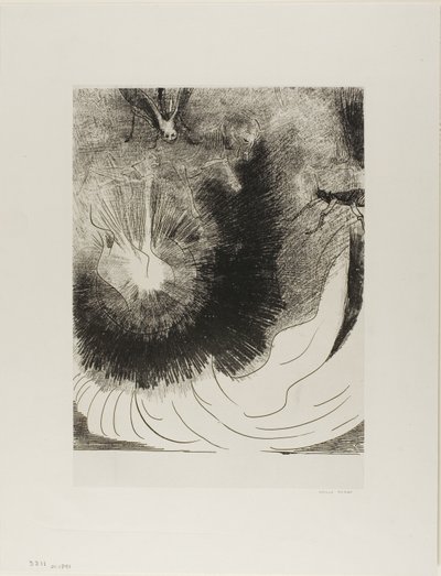 E cadde una grande stella dal cielo, bruciando come una lampada, tavola 5 di 12 da Odilon Redon