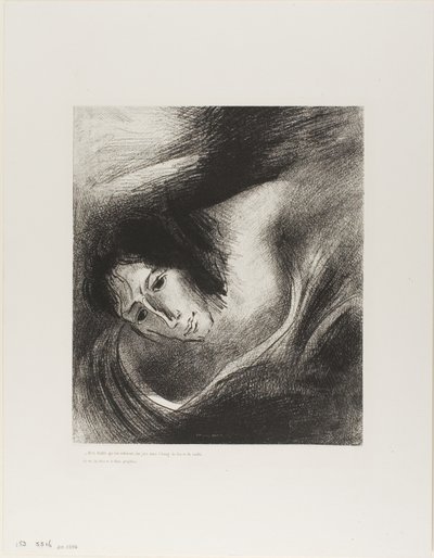 E il diavolo che li aveva ingannati fu gettato nel lago di fuoco e zolfo, dove sono la bestia e il falso profeta, tavola 10 di 12 da Odilon Redon