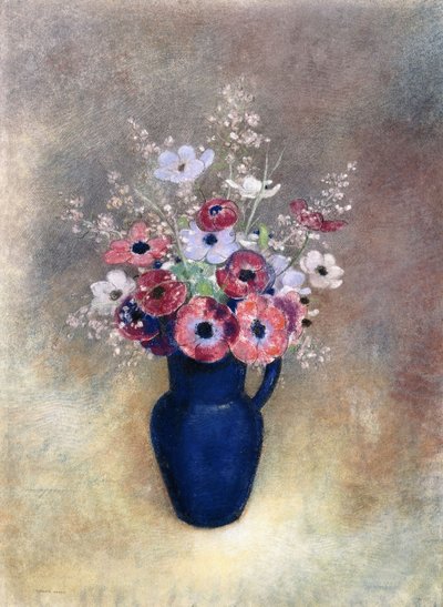 Anemoni in una Brocca, 1910-15 da Odilon Redon