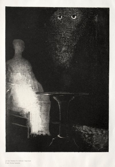 Sotto, Vidi i Contorni Vaporei di una Forma Umana da Odilon Redon