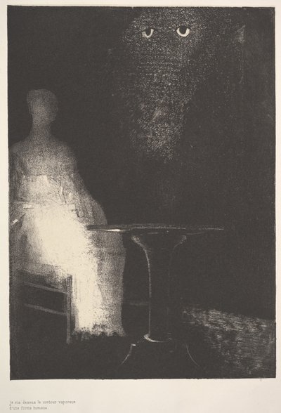 Sotto, vidi i contorni vaporosi di una forma umana, 1896 da Odilon Redon