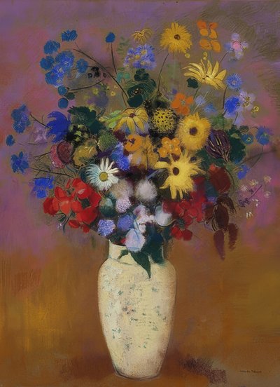 Fiori in un vaso da Odilon Redon