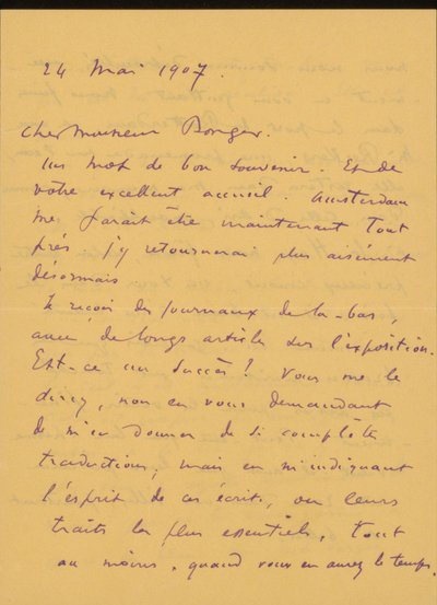 Brief an Andries Bonger da Odilon Redon