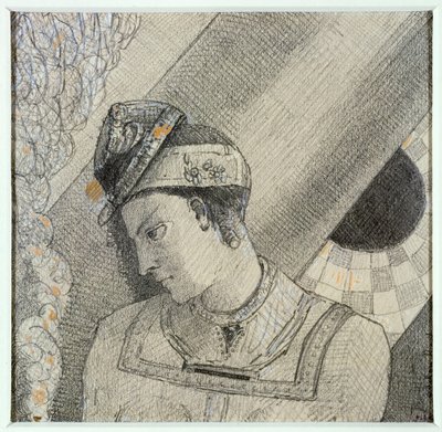 Busto di donna con la testa inclinata a sinistra da Odilon Redon