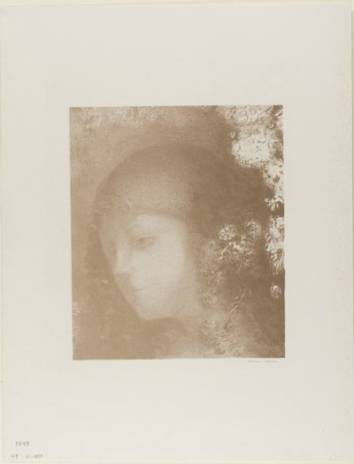 Testa di bambino con fiori da Odilon Redon