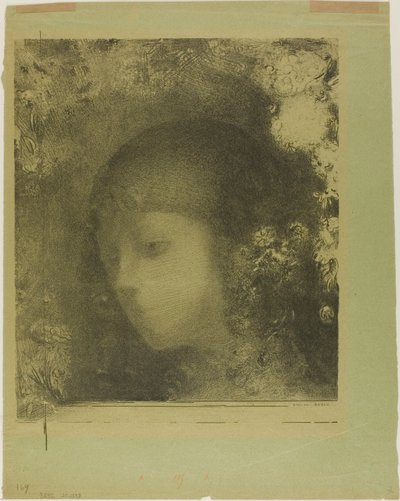 Testa di bambino con fiori da Odilon Redon