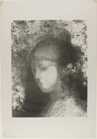 Testa di bambino con fiori da Odilon Redon