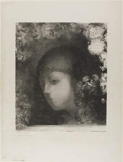 Testa di bambino con fiori da Odilon Redon