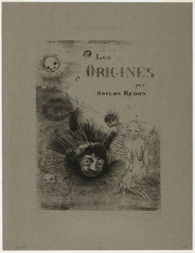 Copertina-frontespizio di Les Origines da Odilon Redon