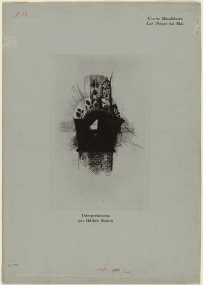 Copertina/Frontespizio per Les Fleurs du Mal, tavola 1 di 9 da Odilon Redon
