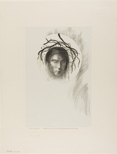 Il Giorno Appare Finalmente,...e nel Disco Stesso del Sole Brilla il Volto di Gesù Cristo, tavola 24 di 24 da Odilon Redon