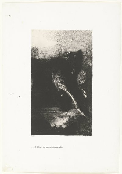La Chimera dagli occhi verdi, urlando, girando da Odilon Redon