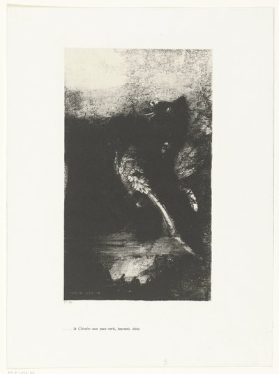 La Chimera dagli occhi verdi, che urla e si gira da Odilon Redon