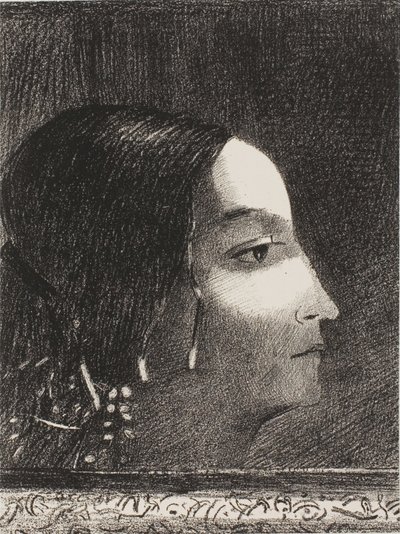 Drammatico e grandioso con il suo volto simile a quello di una sacerdotessa druida da Odilon Redon