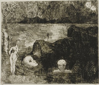 Visione onirica, c.1880 (acquaforte e puntasecca su carta avorio) da Odilon Redon