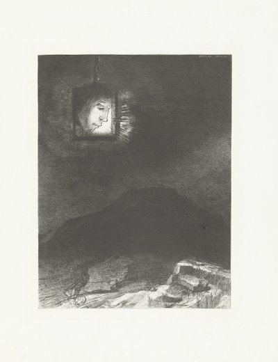 Una testa in una lanterna da Odilon Redon