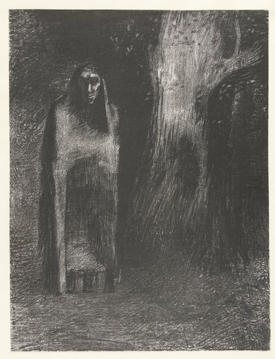 Un uomo è solo in un paesaggio notturno (La Nuit) da Odilon Redon