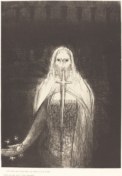 Et il avait dans sa main droit sept etoiles, et de sa bouch sortait une epee aigue a deux tranchants da Odilon Redon