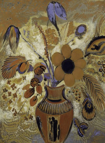 Vaso etrusco con fiori, 1900-1910 da Odilon Redon