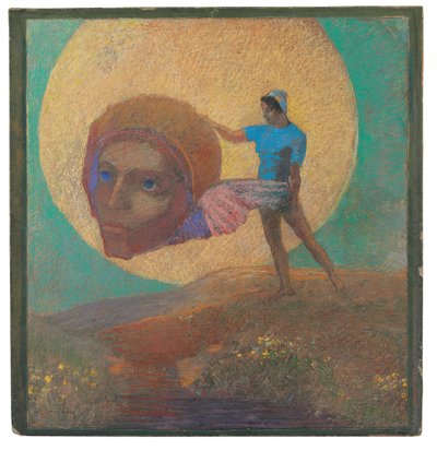 Figura che porta una testa alata (La caduta di Icaro) da Odilon Redon