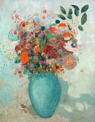 Fiori in un vaso turchese, c.1912 da Odilon Redon