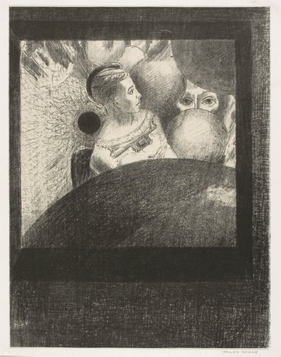 Nelle sfere (Il respiro che guida le creature viventi è anche nelle SFERE), tavola 5 di 6 da A Edgar Poe da Odilon Redon