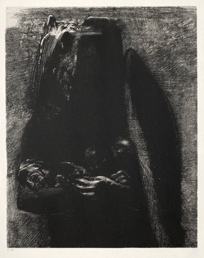 È il diavolo, che porta sotto le sue due ali i sette peccati capitali da Odilon Redon