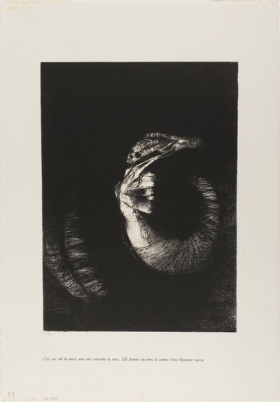 È un teschio incoronato di rose... da Odilon Redon